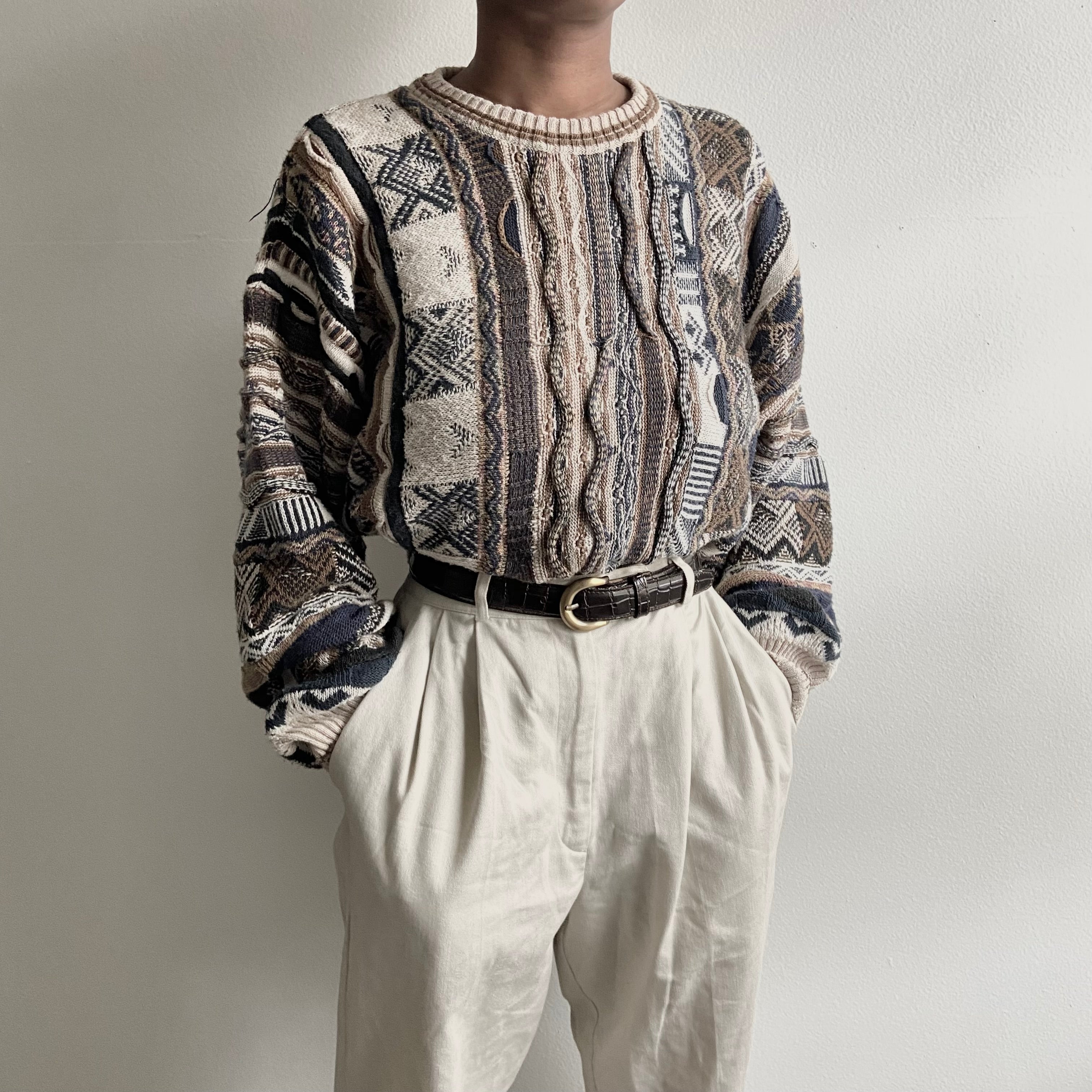 VAIGE One of One | Vintage Coogi Inspo Textured Sweater
